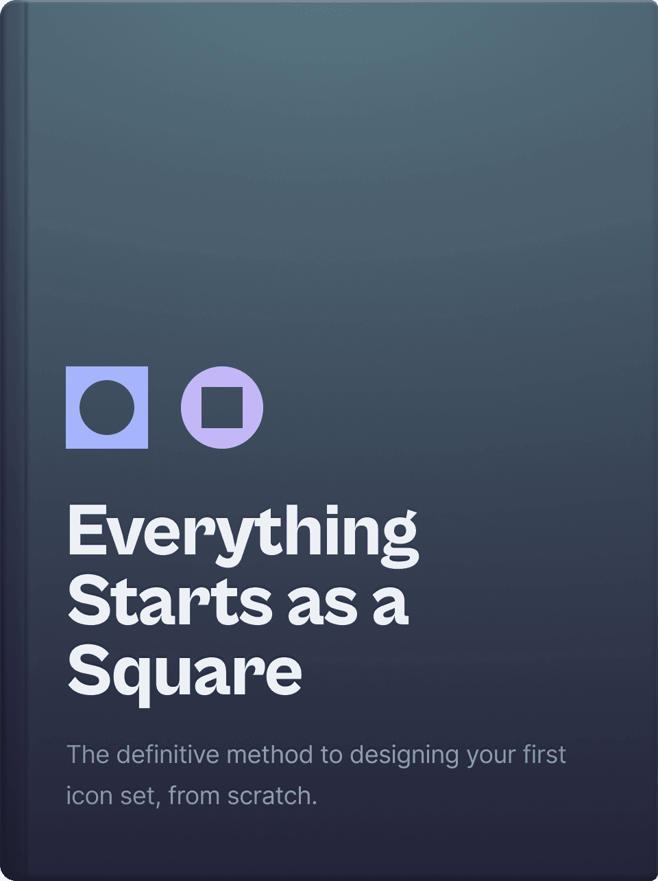 A book titled everything starts as a square